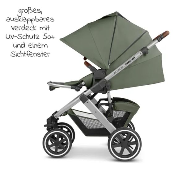 ABC Design Set passeggino 3in1 Salsa 4 Air - include navicella, seggiolino Tulip, seggiolino sportivo e pacchetto accessori XXL - Olive