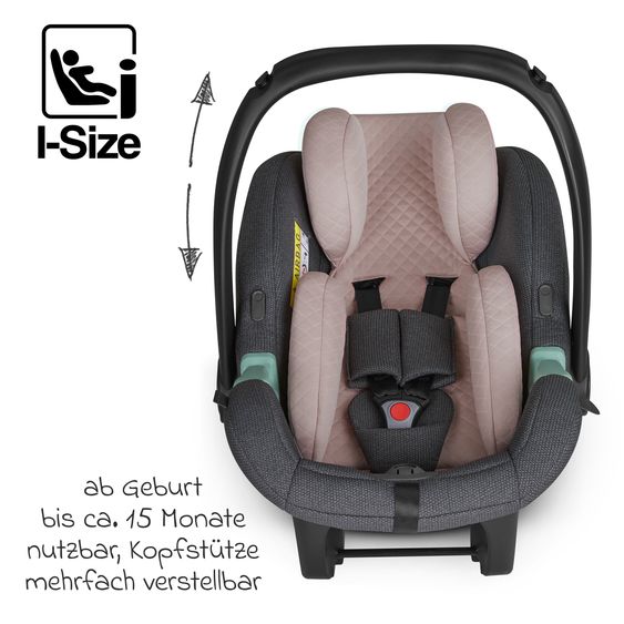 ABC Design Set passeggino 3in1 Salsa 4 Air - include navicella, seggiolino Tulip, seggiolino sportivo e pacchetto accessori XXL - Pure Edition - Berry