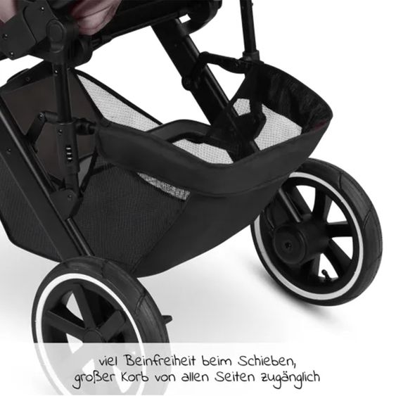 ABC Design Set passeggino 3in1 Salsa 4 Air - include navicella, seggiolino Tulip, seggiolino sportivo e pacchetto accessori XXL - Pure Edition - Berry