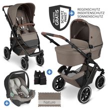 Set passeggino 3in1 Salsa 4 Air - include navicella, seggiolino Tulip, seggiolino sportivo e pacchetto accessori XXL - Pure Edition - Natura