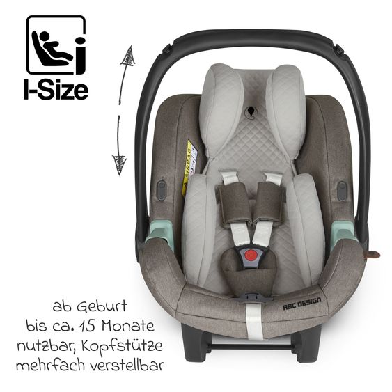 ABC Design 3in1 Kinderwagen-Set Salsa 4 Air - inkl. Babywanne, Autositz Tulip, Sportsitz und XXL Zubehörpaket - Pure Edition - Nature