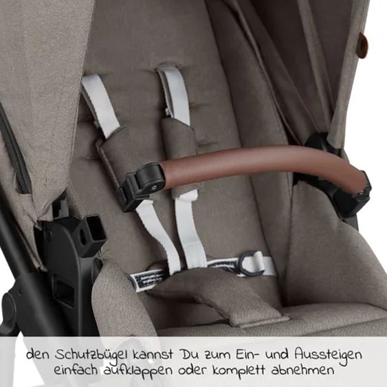 ABC Design 3in1 Kinderwagen-Set Salsa 4 Air - inkl. Babywanne, Autositz Tulip, Sportsitz und XXL Zubehörpaket - Pure Edition - Nature