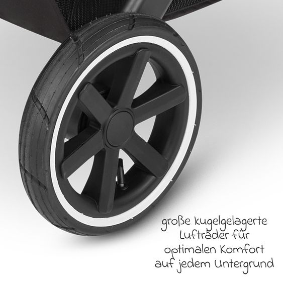 ABC Design 3in1 Kinderwagen-Set Salsa 4 Air - inkl. Babywanne, Autositz Tulip, Sportsitz und XXL Zubehörpaket - Pure Edition - Nature