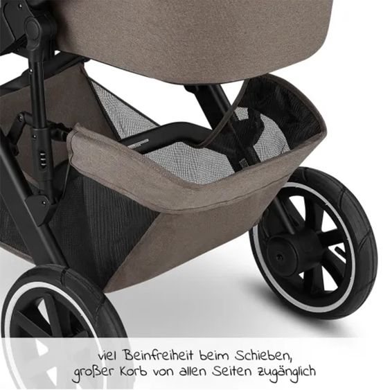 ABC Design 3in1 Kinderwagen-Set Salsa 4 Air - inkl. Babywanne, Autositz Tulip, Sportsitz und XXL Zubehörpaket - Pure Edition - Nature