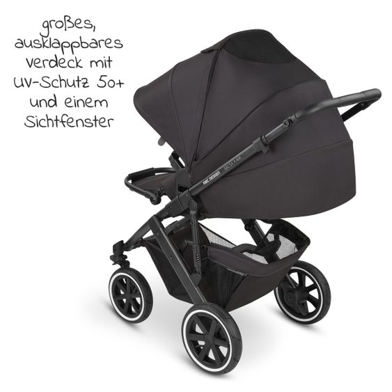 ABC Design 3in1 Kinderwagen-Set Salsa 4 Air - inkl. Babywanne, Autositz Tulip, Sportsitz und Zubehörpaket - Classic Edition - Ink