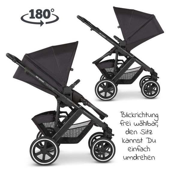 ABC Design 3in1 Kinderwagen-Set Salsa 4 Air - inkl. Babywanne, Autositz Tulip, Sportsitz und Zubehörpaket - Classic Edition - Ink