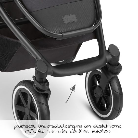 ABC Design 3in1 Kinderwagen-Set Salsa 4 Air - inkl. Babywanne, Autositz Tulip, Sportsitz und Zubehörpaket - Classic Edition - Ink