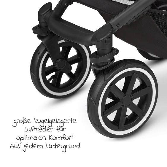 ABC Design 3in1 Kinderwagen-Set Salsa 4 Air - inkl. Babywanne, Autositz Tulip, Sportsitz und Zubehörpaket - Classic Edition - Ink