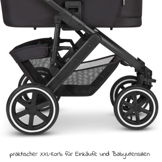ABC Design 3in1 Kinderwagen-Set Salsa 4 Air - inkl. Babywanne, Autositz Tulip, Sportsitz und Zubehörpaket - Classic Edition - Ink