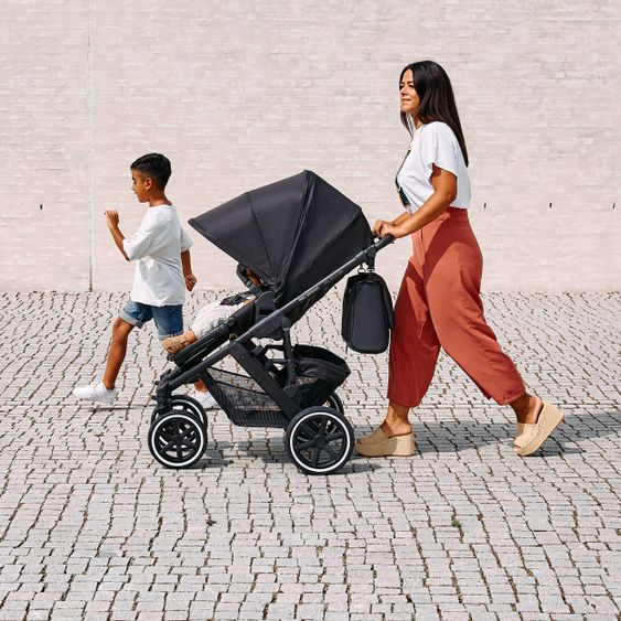 ABC Design 3in1 Kinderwagen-Set Salsa 4 Air - inkl. Babywanne, Autositz Tulip, Sportsitz und Zubehörpaket - Classic Edition - Ink