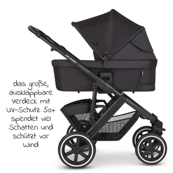 ABC Design 3in1 Kinderwagen-Set Salsa 4 Air - inkl. Babywanne, Autositz Tulip, Sportsitz und Zubehörpaket - Classic Edition - Ink