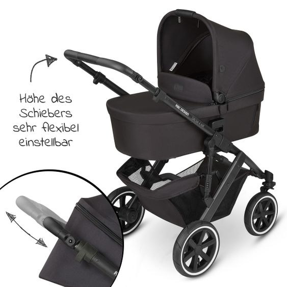 ABC Design 3in1 Kinderwagen-Set Salsa 4 Air - inkl. Babywanne, Autositz Tulip, Sportsitz und Zubehörpaket - Classic Edition - Ink