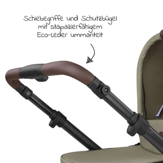 ABC Design 3in1 Kinderwagen-Set Salsa 4 Air - inkl. Babywanne, Autositz Tulip, Sportsitz und Zubehörpaket - Classic Edition - Reed