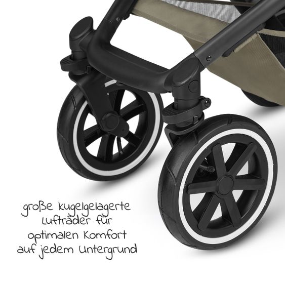ABC Design 3in1 Kinderwagen-Set Salsa 4 Air - inkl. Babywanne, Autositz Tulip, Sportsitz und Zubehörpaket - Classic Edition - Reed