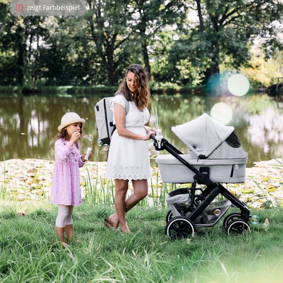 ABC Design 3in1 Kinderwagen-Set Salsa 4 Air - inkl. Babywanne, Autositz Tulip, Sportsitz und Zubehörpaket - Classic Edition - Reed