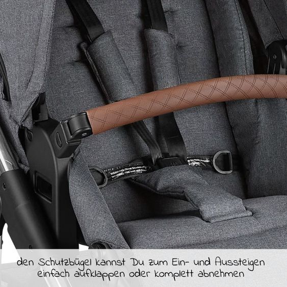 ABC Design 3in1 Kinderwagen-Set Salsa 4 Air - inkl. Babywanne, Autositz Tulip, Sportsitz und Zubehörpaket - Diamond Edition - Asphalt