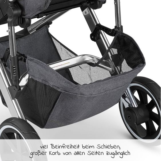 ABC Design 3in1 Kinderwagen-Set Salsa 4 Air - inkl. Babywanne, Autositz Tulip, Sportsitz und Zubehörpaket - Diamond Edition - Asphalt