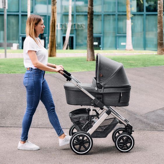 ABC Design 3in1 Kinderwagen-Set Salsa 4 Air - inkl. Babywanne, Autositz Tulip, Sportsitz und Zubehörpaket - Diamond Edition - Asphalt