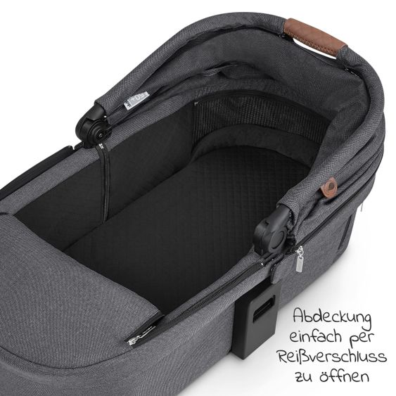 ABC Design 3in1 Kinderwagen-Set Salsa 4 Air - inkl. Babywanne, Autositz Tulip, Sportsitz und Zubehörpaket - Diamond Edition - Asphalt