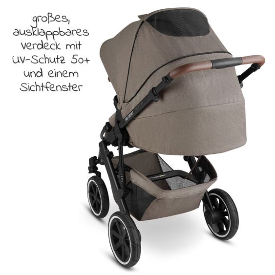 ABC Design 3in1 Kinderwagen-Set Salsa 4 Air - inkl. Babywanne, Autositz Tulip, Sportsitz und Zubehörpaket - Pure Edition - Nature