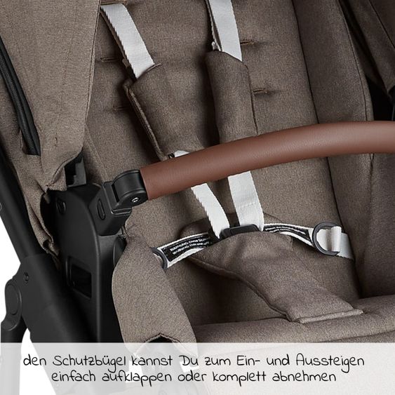 ABC Design 3in1 Kinderwagen-Set Salsa 4 Air - inkl. Babywanne, Autositz Tulip, Sportsitz und Zubehörpaket - Pure Edition - Nature