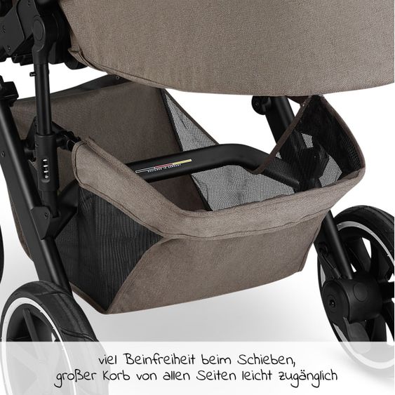 ABC Design 3in1 Kinderwagen-Set Salsa 4 Air - inkl. Babywanne, Autositz Tulip, Sportsitz und Zubehörpaket - Pure Edition - Nature