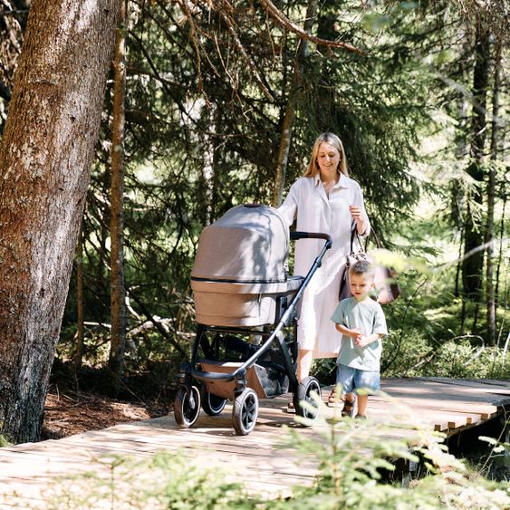 ABC Design 3in1 Kinderwagen-Set Salsa 4 Air - inkl. Babywanne, Autositz Tulip, Sportsitz und Zubehörpaket - Pure Edition - Nature