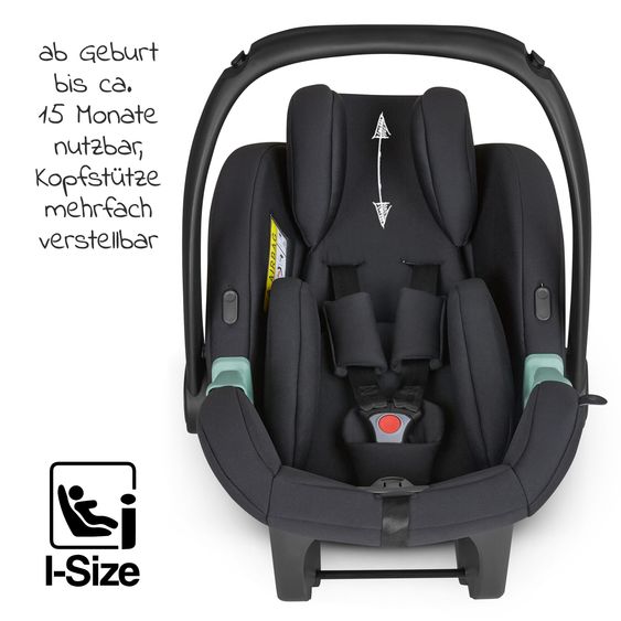 ABC Design 3in1 Kinderwagen-Set Salsa 4 Air - inkl. Babywanne, Babyschale Tulip Black, Sportsitz und Zubehörpaket - Fashion Edition - Mineral