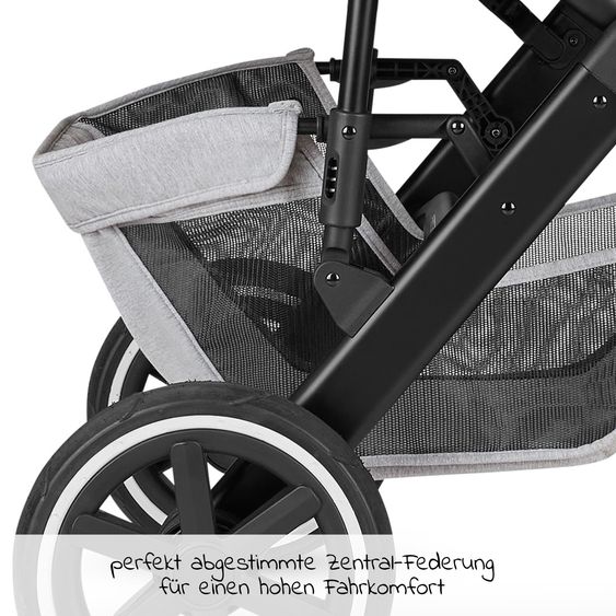 ABC Design 3in1 Kinderwagen-Set Salsa 4 Air - inkl. Babywanne, Babyschale Tulip Black, Sportsitz und Zubehörpaket - Fashion Edition - Mineral