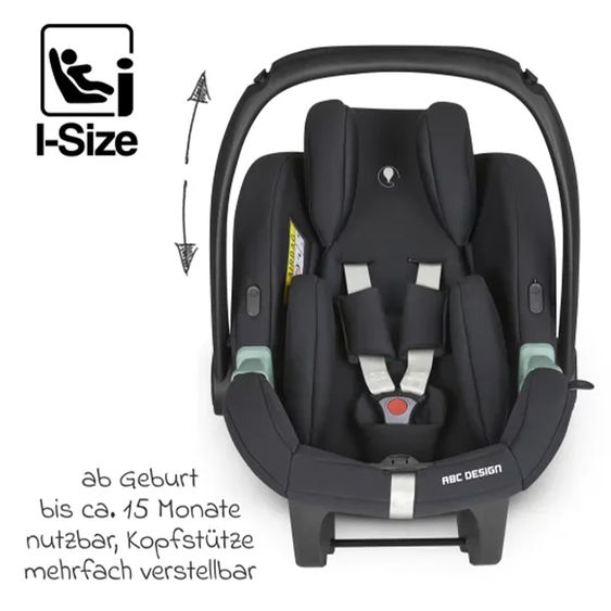 ABC Design 3in1 Kinderwagen-Set Salsa 4 Air - inkl. Babywanne, Babyschale Tulip, Sportsitz mit XXL Zubehörpaket - Cloud