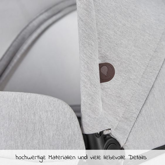 ABC Design 3in1 Kinderwagen-Set Salsa 4 Air - inkl. Babywanne, Tulip, Sportsitz, Wickeltasche & Fußsack - Fashion Edition - Mineral