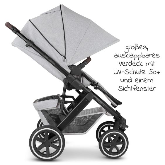 ABC Design 3in1 Kinderwagen-Set Salsa 4 Air - inkl. Babywanne, Tulip, Sportsitz, Wickeltasche & Fußsack - Fashion Edition - Mineral