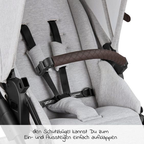 ABC Design 3in1 Kinderwagen-Set Salsa 4 Air - inkl. Babywanne, Tulip, Sportsitz, Wickeltasche & Fußsack - Fashion Edition - Mineral