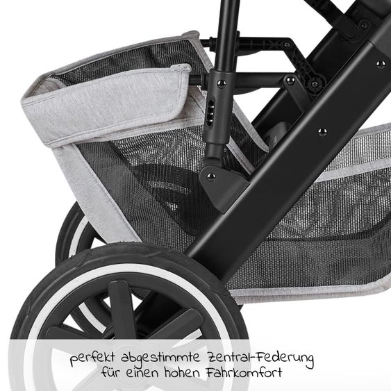 ABC Design 3in1 Kinderwagen-Set Salsa 4 Air - inkl. Babywanne, Tulip, Sportsitz, Wickeltasche & Fußsack - Fashion Edition - Mineral