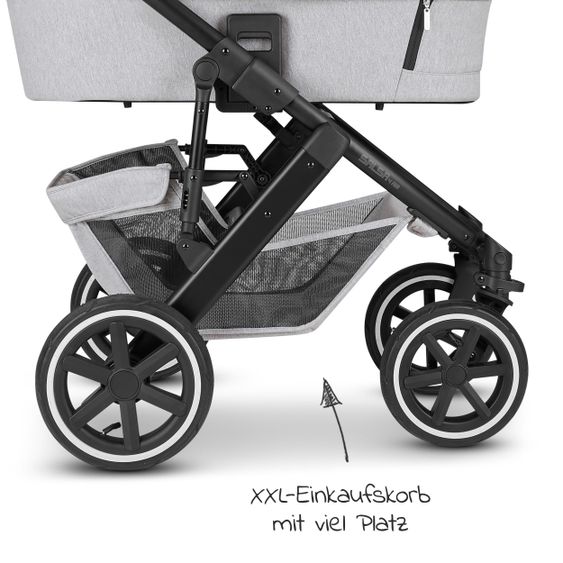 ABC Design 3in1 Kinderwagen-Set Salsa 4 Air - inkl. Babywanne, Tulip, Sportsitz, Wickeltasche & Fußsack - Fashion Edition - Mineral