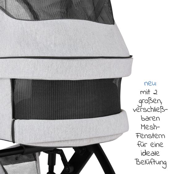 ABC Design 3in1 Kinderwagen-Set Salsa 4 Air - inkl. Babywanne, Tulip, Sportsitz, Wickeltasche & Fußsack - Fashion Edition - Mineral