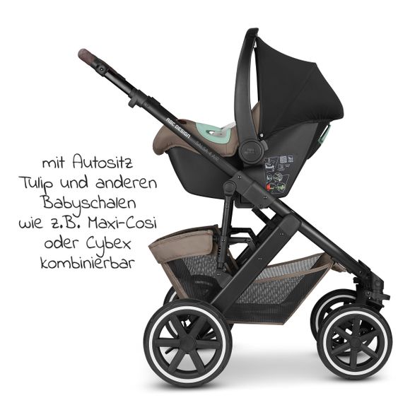 ABC Design 3in1 Kinderwagen-Set Salsa 4 Air Starter Set inkl. Tulip und XXL Zubehörpaket - Pure Edition - Cream