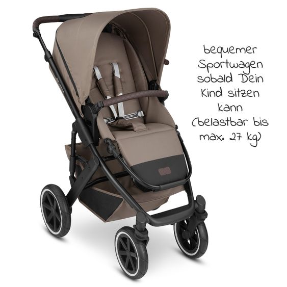 ABC Design 3in1 Kinderwagen-Set Salsa 4 Air Starter Set inkl. Tulip und XXL Zubehörpaket - Pure Edition - Cream