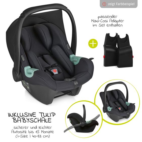 ABC Design 3in1 Kinderwagen-Set Salsa 4 Air Starter Set inkl. Tulip und XXL Zubehörpaket - Pure Edition - Grain Teddy