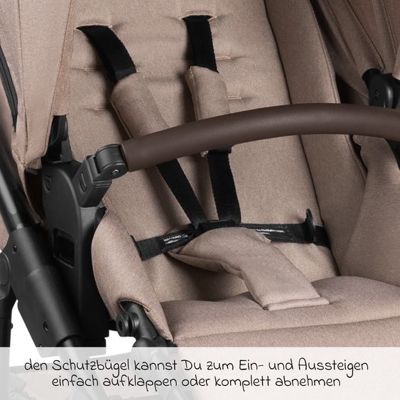 ABC Design 3in1 Kinderwagen-Set Salsa 4 Air Starter Set inkl. Tulip und XXL Zubehörpaket - Pure Edition - Grain Teddy