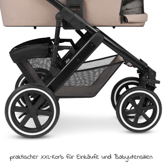ABC Design 3in1 Kinderwagen-Set Salsa 4 Air Starter Set inkl. Tulip und XXL Zubehörpaket - Pure Edition - Grain Teddy