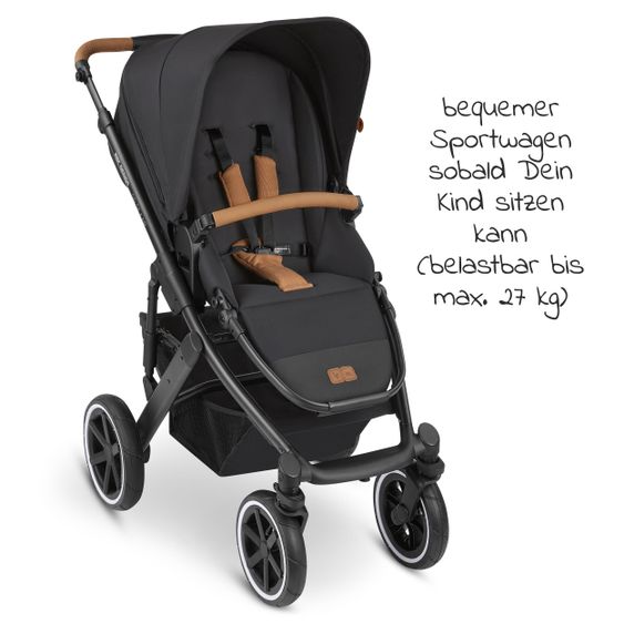 ABC Design 3in1 Kinderwagen-Set Salsa 4 Air Starter Set inkl. Tulip und XXL Zubehörpaket - Pure Edition - Toffee