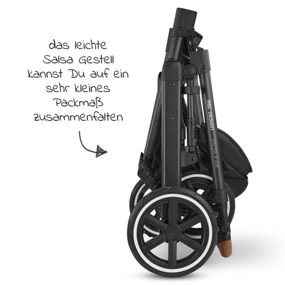ABC Design 3in1 Kinderwagen-Set Salsa 4 Air Starter Set inkl. Tulip und XXL Zubehörpaket - Pure Edition - Toffee