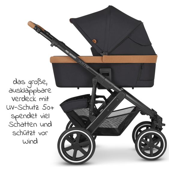 ABC Design 3in1 Kinderwagen-Set Salsa 4 Air Starter Set inkl. Tulip und XXL Zubehörpaket - Pure Edition - Toffee