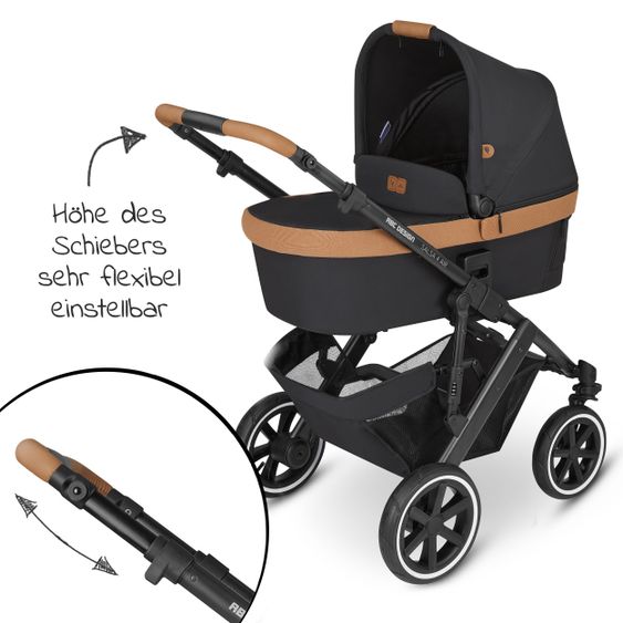 ABC Design 3in1 Kinderwagen-Set Salsa 4 Air Starter Set inkl. Tulip und XXL Zubehörpaket - Pure Edition - Toffee