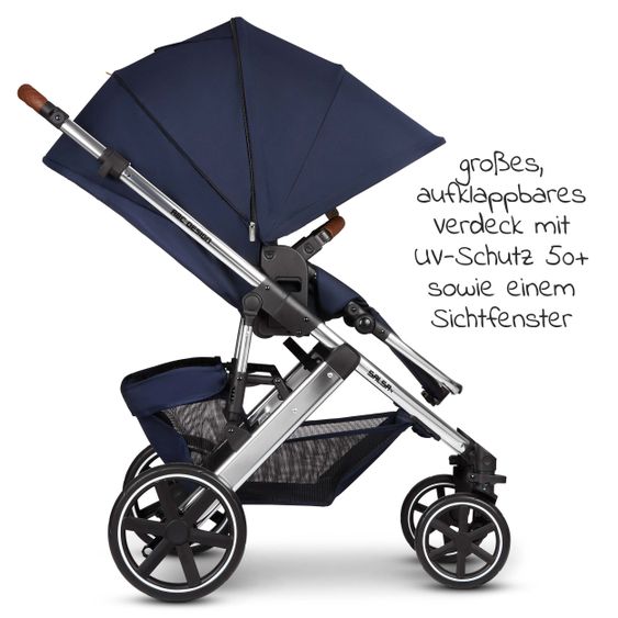 ABC Design 3in1 Kinderwagen-Set Salsa 4 - inkl. Babyschale Tulip & XXL Zubehörpaket - Diamond Edition - Navy