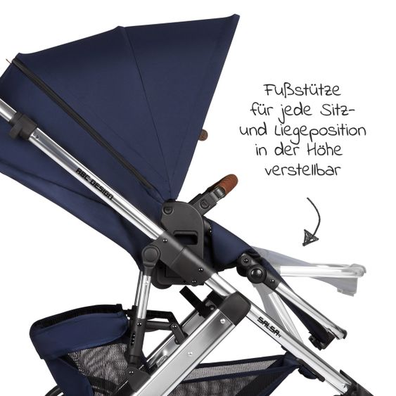 ABC Design 3in1 Kinderwagen-Set Salsa 4 - inkl. Babyschale Tulip & XXL Zubehörpaket - Diamond Edition - Navy