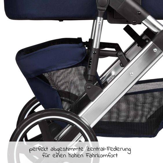 ABC Design 3in1 Kinderwagen-Set Salsa 4 - inkl. Babyschale Tulip & XXL Zubehörpaket - Diamond Edition - Navy
