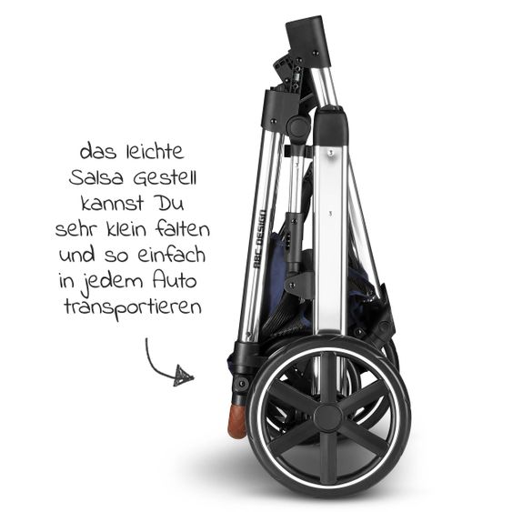 ABC Design 3in1 Kinderwagen-Set Salsa 4 - inkl. Babyschale Tulip & XXL Zubehörpaket - Diamond Edition - Navy