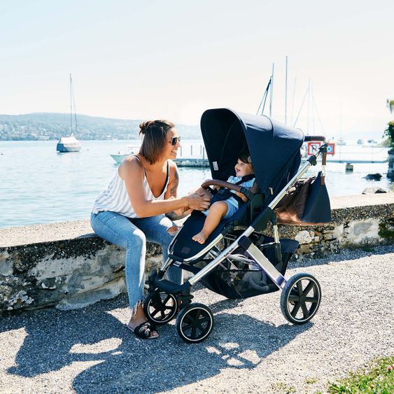 ABC Design 3in1 Kinderwagen-Set Salsa 4 - inkl. Babyschale Tulip & XXL Zubehörpaket - Diamond Edition - Navy